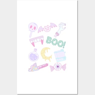 Pastel goth cute pattern Posters and Art